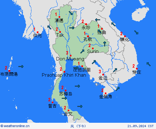 风 泰国 亚洲 预报图